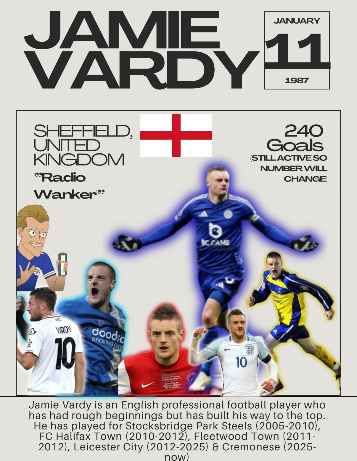 Jamie Vardy football poster design