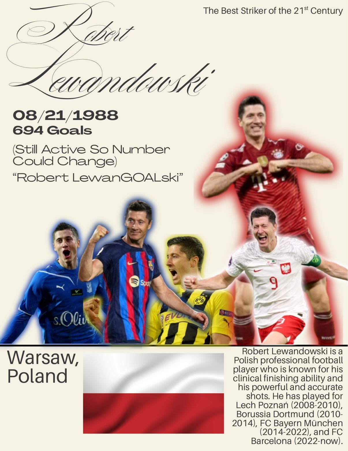 Robert Lewandowski football poster design